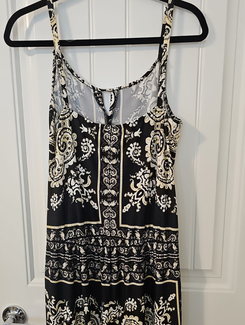 New York & Co Black and Cream Printed Jumpsuit - Picture 4 of 4